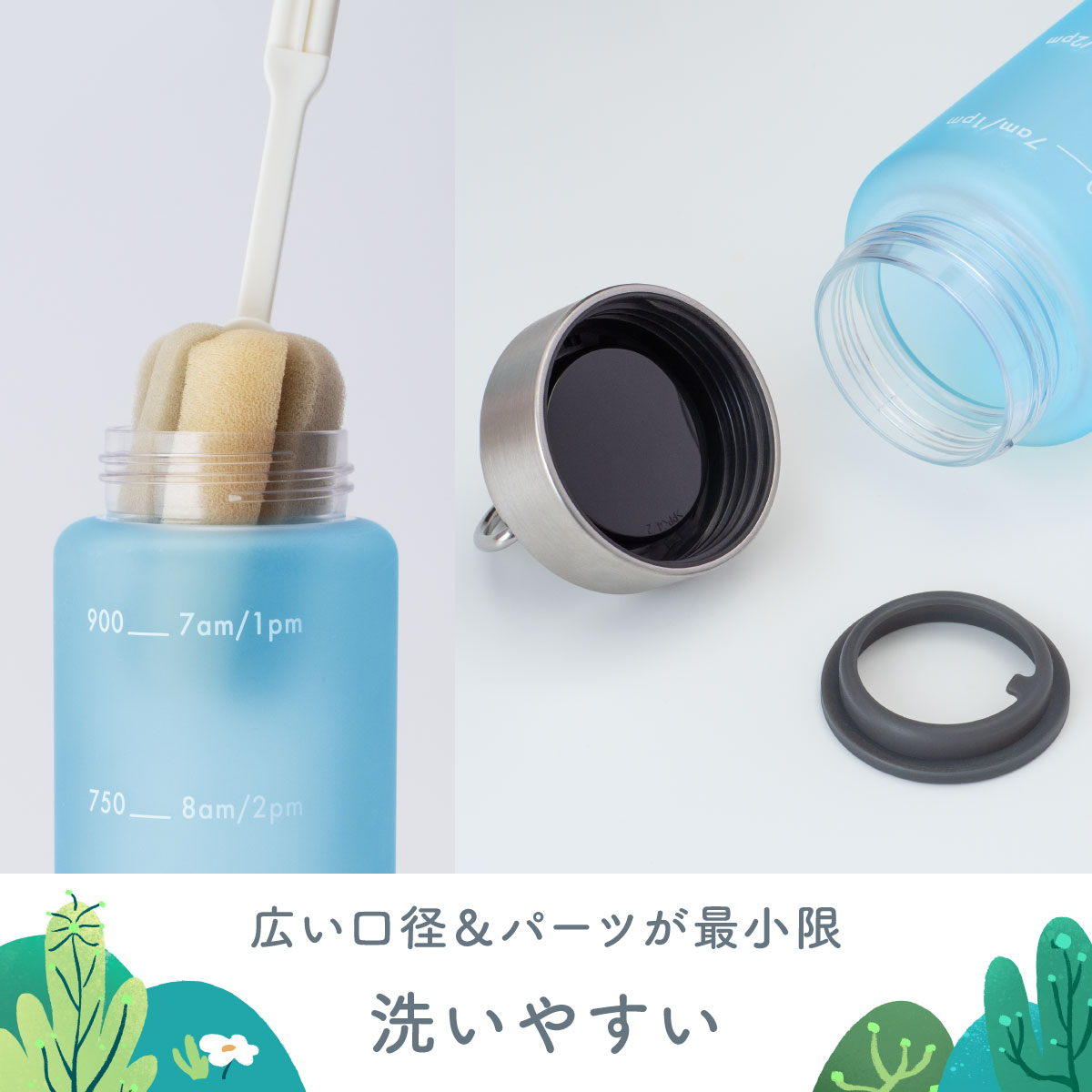 ウォーターボトル 1000mL グラデーション グレープ image04